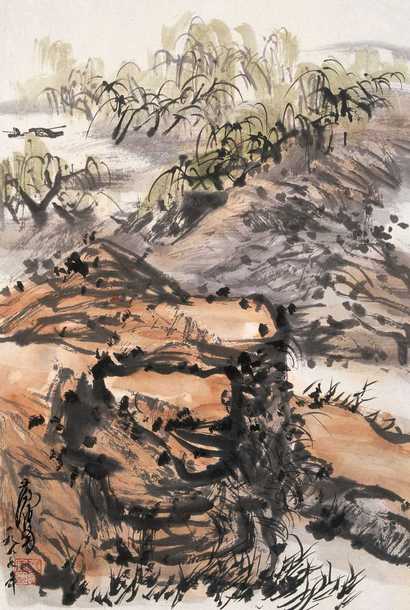 黄胄 1987年作 小景 镜心